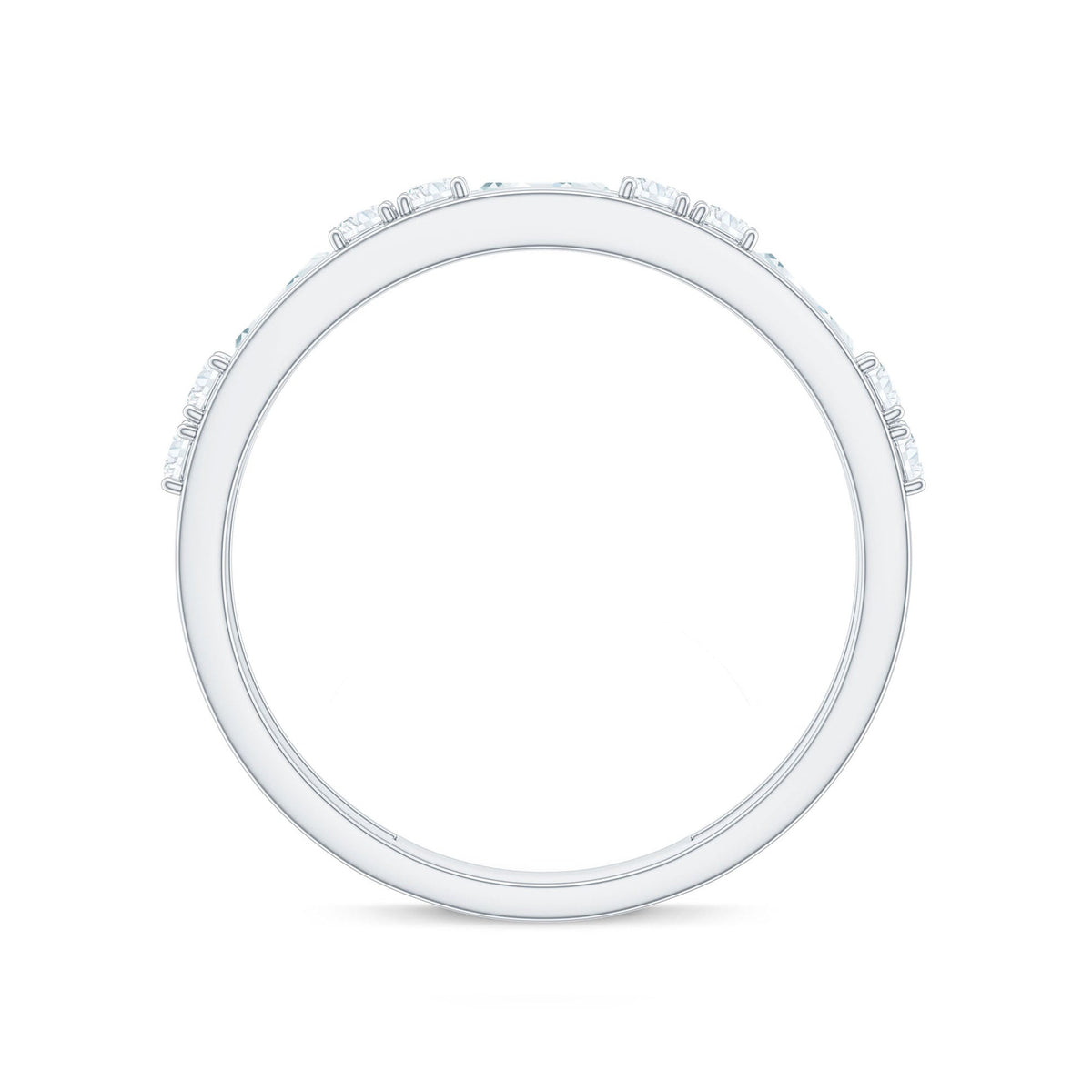 Moissanite Half Eternity Stackable Band Ring
