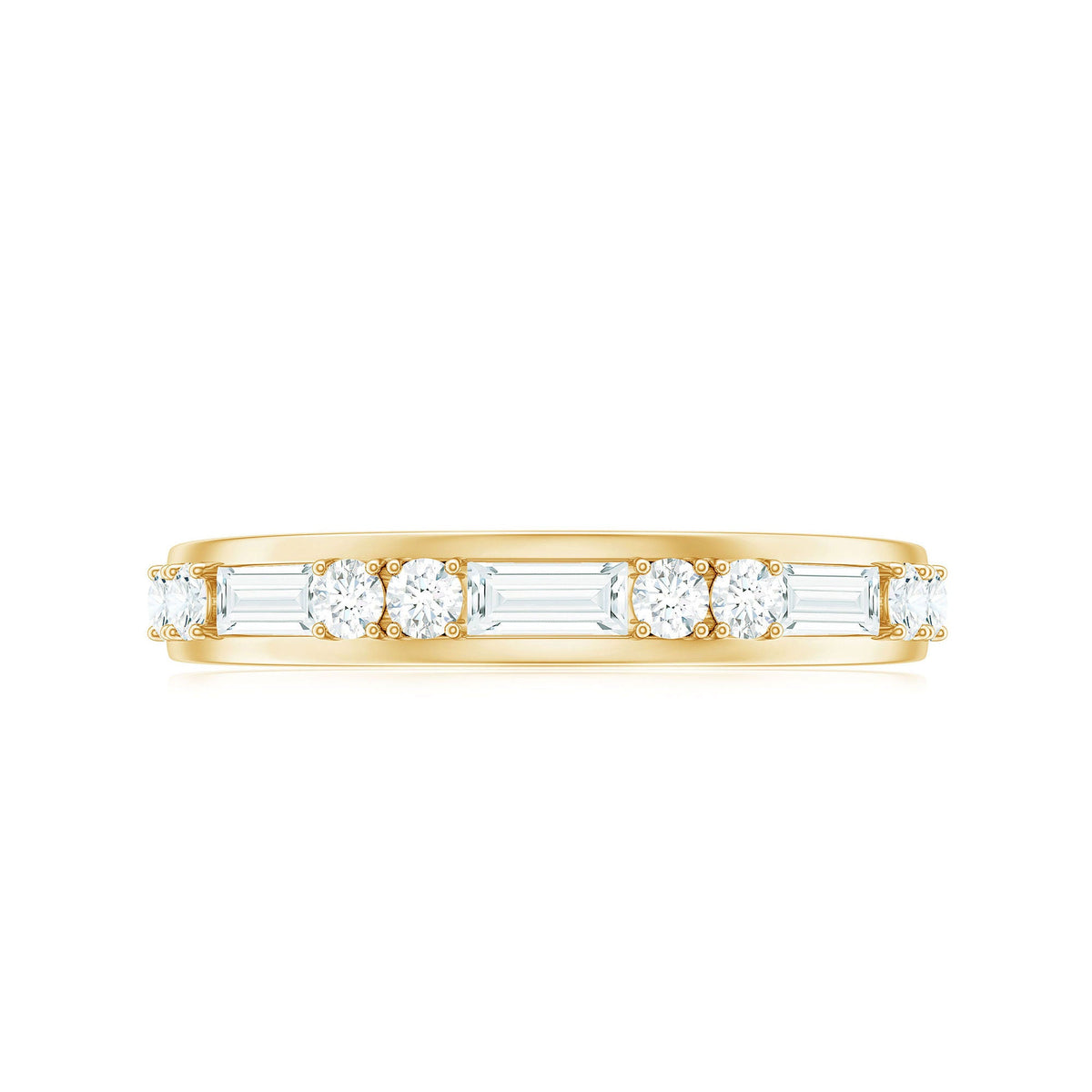 Moissanite Half Eternity Stackable Band Ring