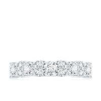 Rosec Jewels moissanite half eternity wedding band with certificate, featuring sparkling gemstones and a sleek, elegant design.