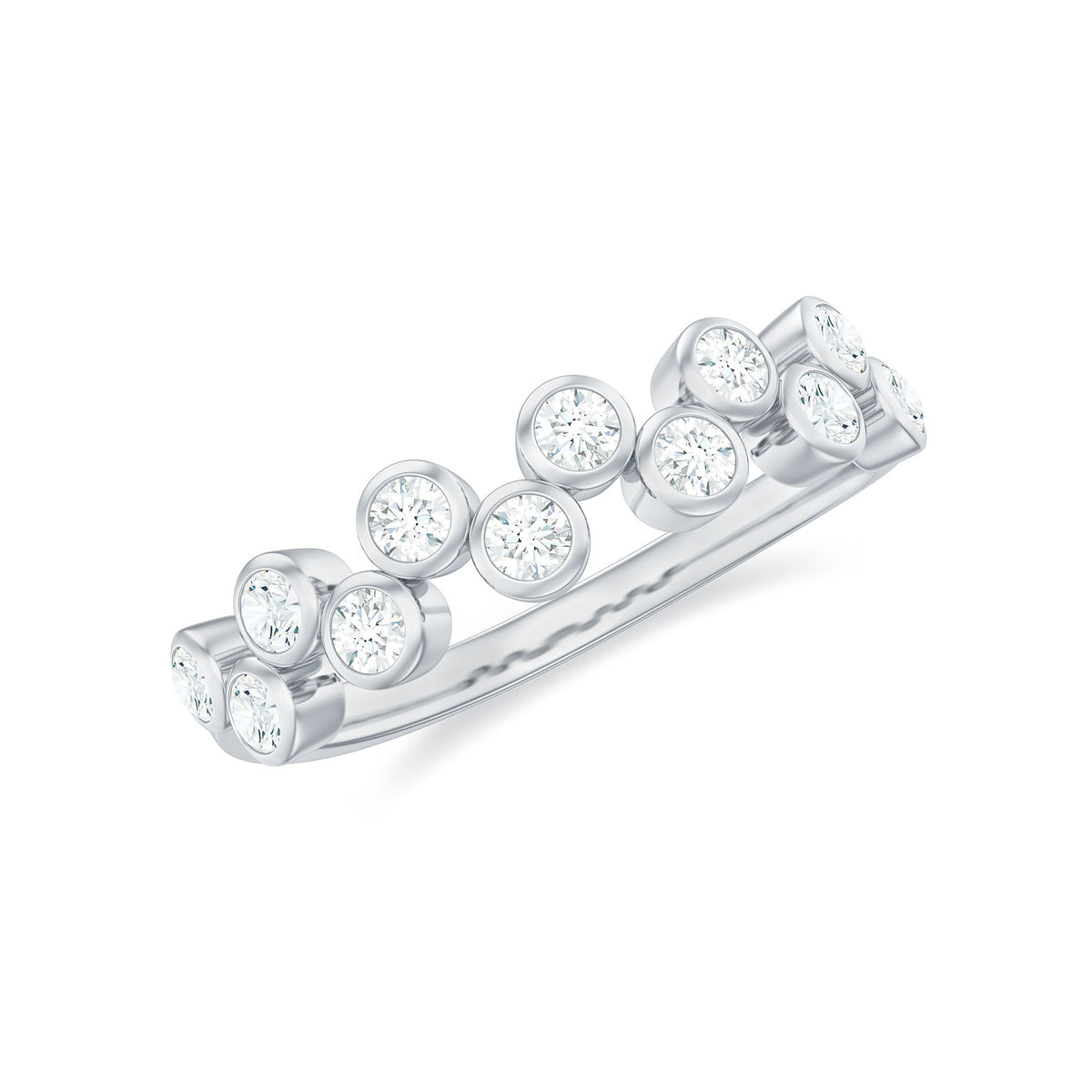 Bezel Set Moissanite Half Eternity Ring for Women