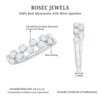 Bezel Set Moissanite Half Eternity Ring for Women