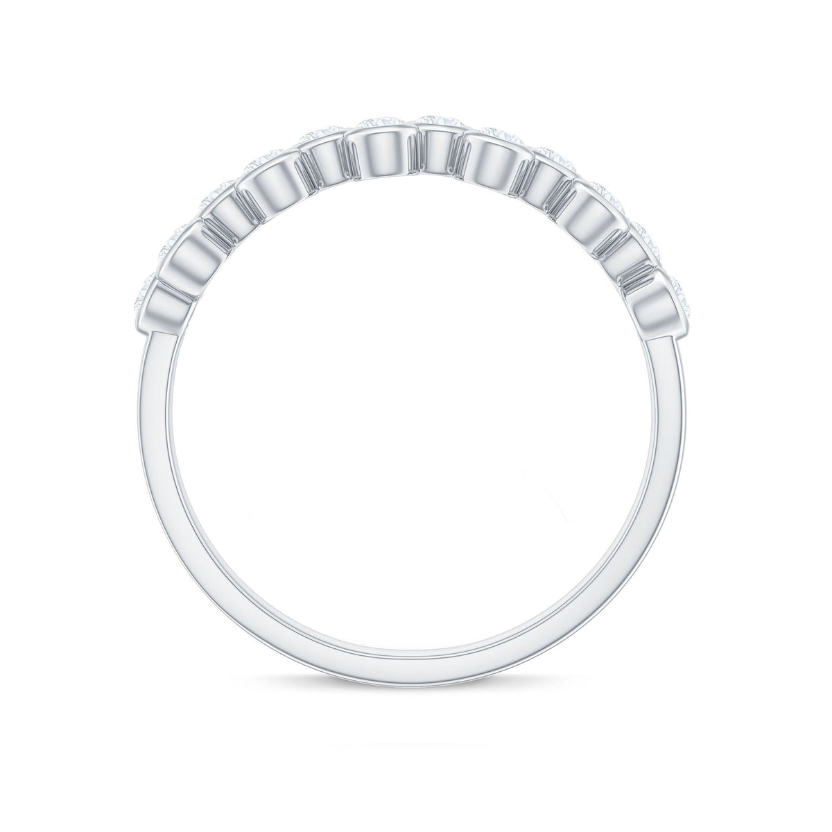 Bezel Set Moissanite Half Eternity Ring for Women