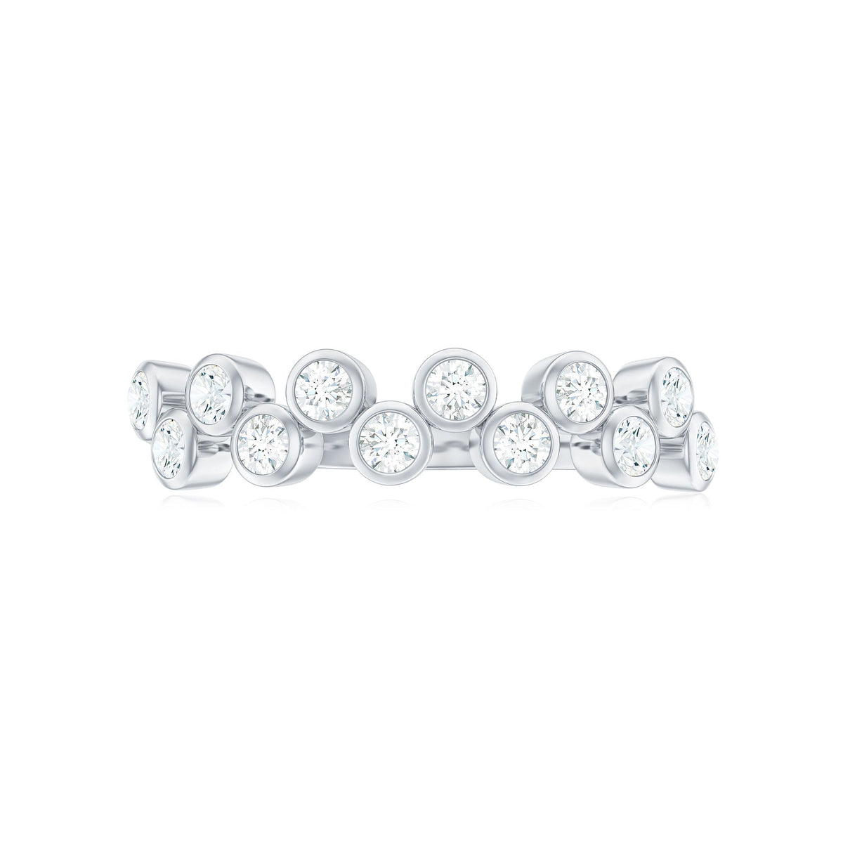 Bezel Set Moissanite Half Eternity Ring for Women