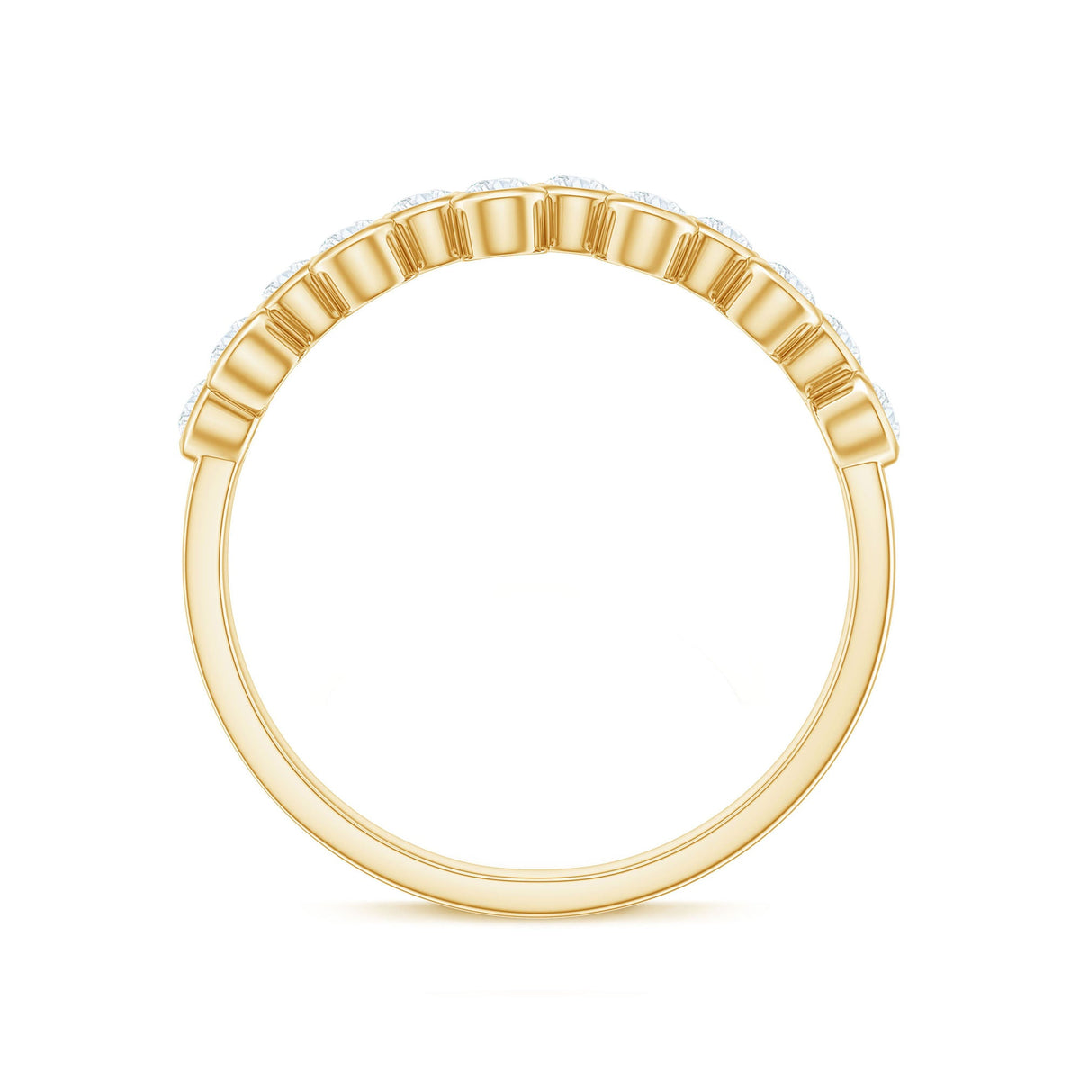 Bezel Set Moissanite Half Eternity Ring for Women
