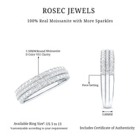Round Cut Certified Moissanite Wedding Band