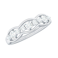 Round Cut Cubic Zirconia Anniversary Ring for Women
