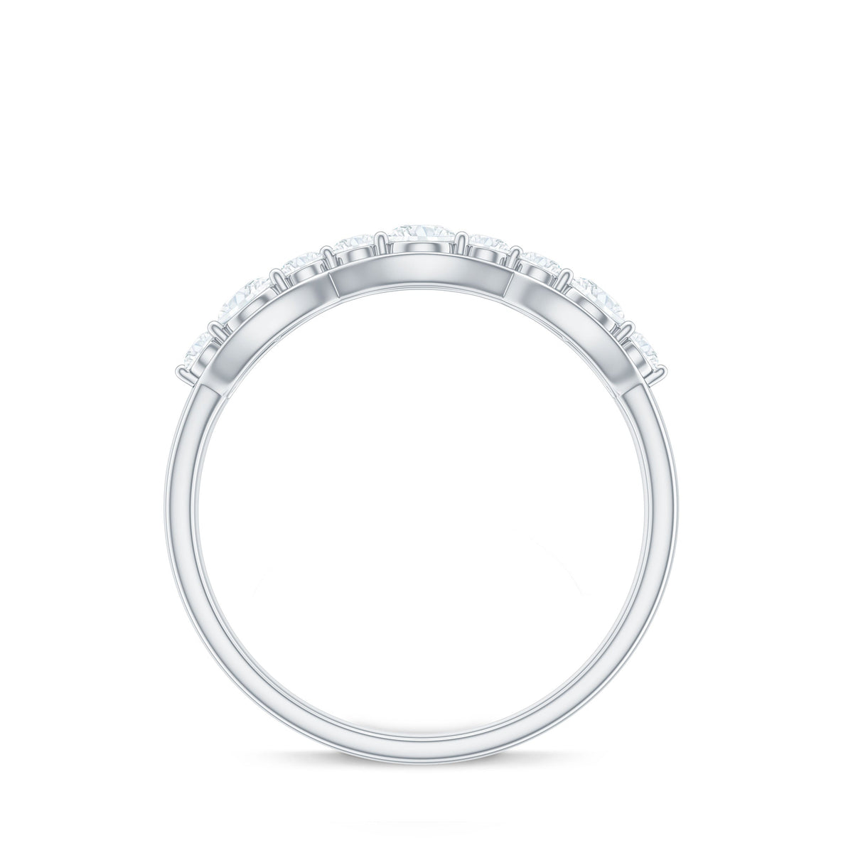 Round Cut Cubic Zirconia Anniversary Ring for Women