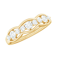 Round Cut Cubic Zirconia Anniversary Ring for Women
