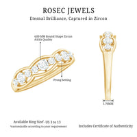 Round Cut Cubic Zirconia Anniversary Ring for Women