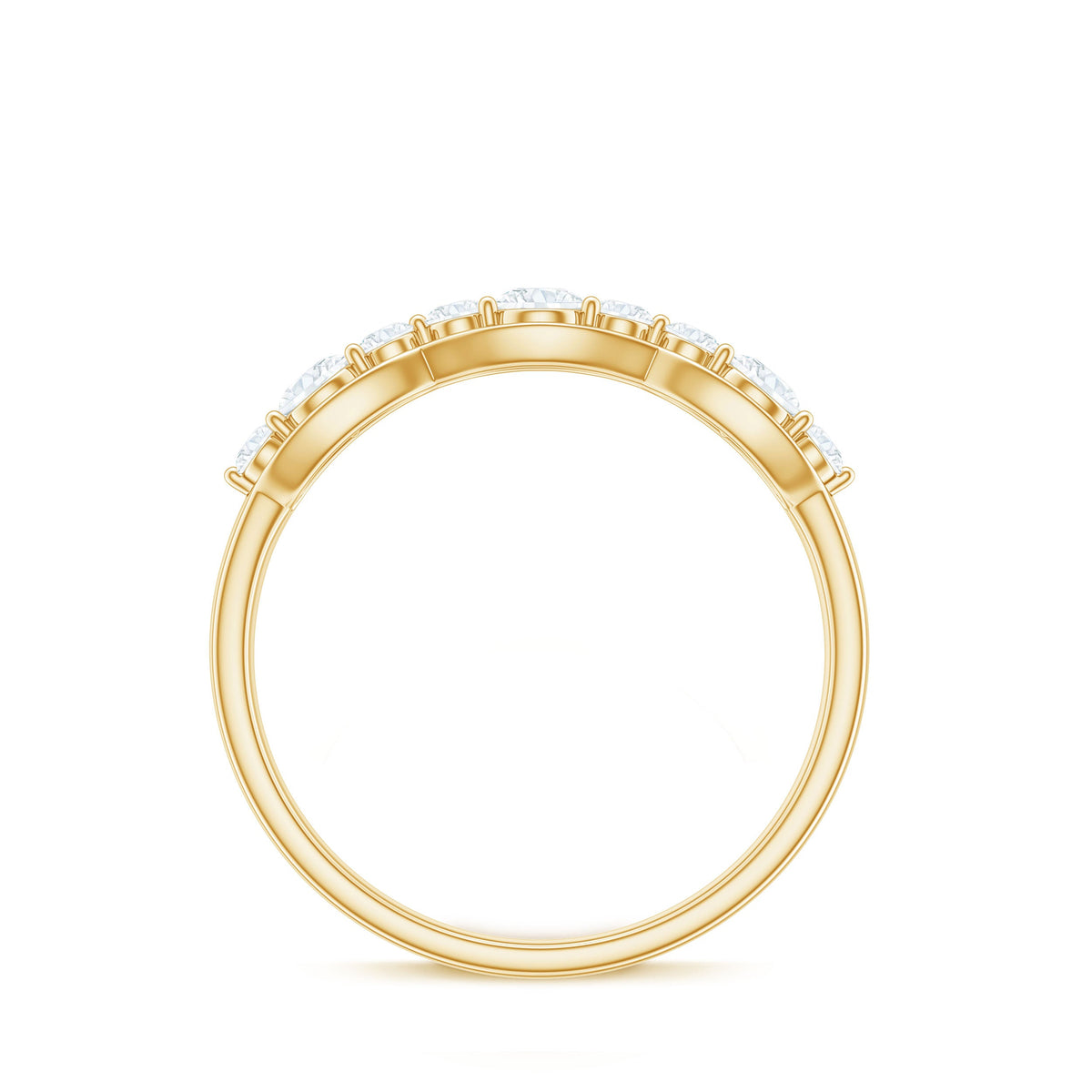 Round Cut Cubic Zirconia Anniversary Ring for Women