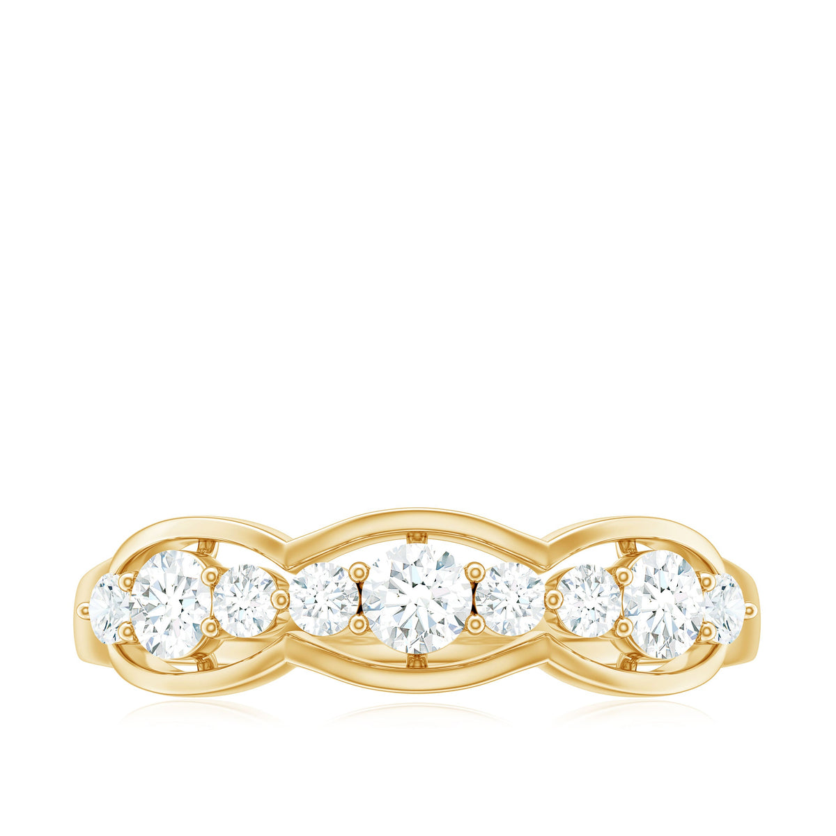 Round Cut Cubic Zirconia Anniversary Ring for Women