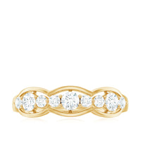 Round Cut Cubic Zirconia Anniversary Ring for Women