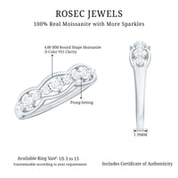 Certified Moissanite Wedding Anniversary Ring for Women