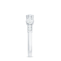 Certified Moissanite Semi Eternity Wedding Band Ring