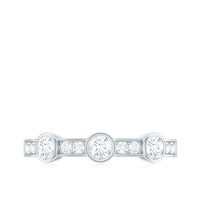 Certified Moissanite Semi Eternity Wedding Band Ring