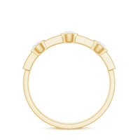 Certified Moissanite Semi Eternity Wedding Band Ring