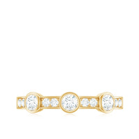 Certified Moissanite Semi Eternity Wedding Band Ring