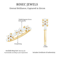Marquise and Baguette Cut Simulated Diamond Flower Half Eternity Ring