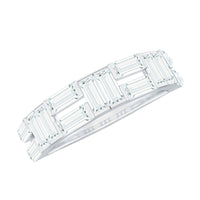 Baguette Cut Zirconia Half Eternity Wedding Band Ring
