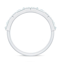 Baguette Cut Zirconia Half Eternity Wedding Band Ring