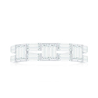 Baguette Cut Zirconia Half Eternity Wedding Band Ring