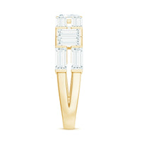 Baguette Cut Zirconia Half Eternity Wedding Band Ring