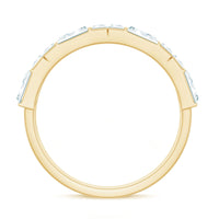 Baguette Cut Zirconia Half Eternity Wedding Band Ring