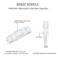Bar Set Moissanite Baguette Wedding Band Ring