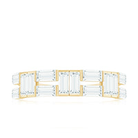 Bar Set Moissanite Baguette Wedding Band Ring