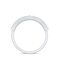 Baguette and Round Cut Zircon Classic Half Eternity Ring