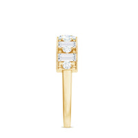 Baguette and Round Cut Zircon Classic Half Eternity Ring