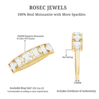 Baguette and Round Cut Moissanite Stackable Eternity Band