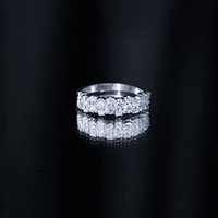 1.50 CT Round Cubic Zirconia Cluster Half Eternity Ring