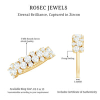 1.50 CT Round Cubic Zirconia Cluster Half Eternity Ring