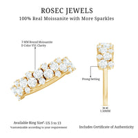 Rosec Jewels Cluster Moissanite half eternity wedding band for her, featuring sparkling moissanite stones in a continuous ring design.