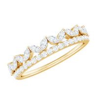 Marquise and Round Cut Zircon Half Eternity Stackable Ring