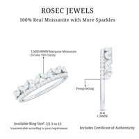 Certified Moissanite half eternity wedding band in crown style, featuring sparkling stones on a delicate gold ring.