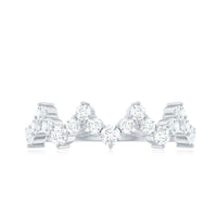 Round Simulated Diamond Zig Zag Half Eternity Ring