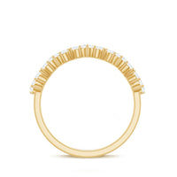 Round Simulated Diamond Zig Zag Half Eternity Ring