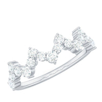 Rosec Jewels Zig Zag Style Moissanite Half Eternity Band ring with sparkling moissanite stones and unique zig zag design.