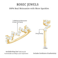 Rosec Jewels Zig Zag Moissanite Half Eternity Band Ring with sparkling moissanite stones and unique zigzag design.