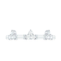 Certified Baguette and Round Moissanite Half Eternity Ring
