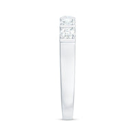 Round Cut Certified Moissanite Five Stone Anniversary Band for Men