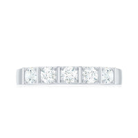 Round Cut Certified Moissanite Five Stone Anniversary Band for Men
