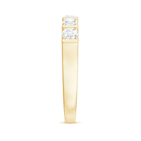 Round Cut Certified Moissanite Five Stone Anniversary Band for Men