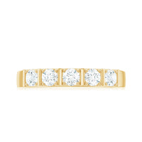 Round Cut Certified Moissanite Five Stone Anniversary Band for Men