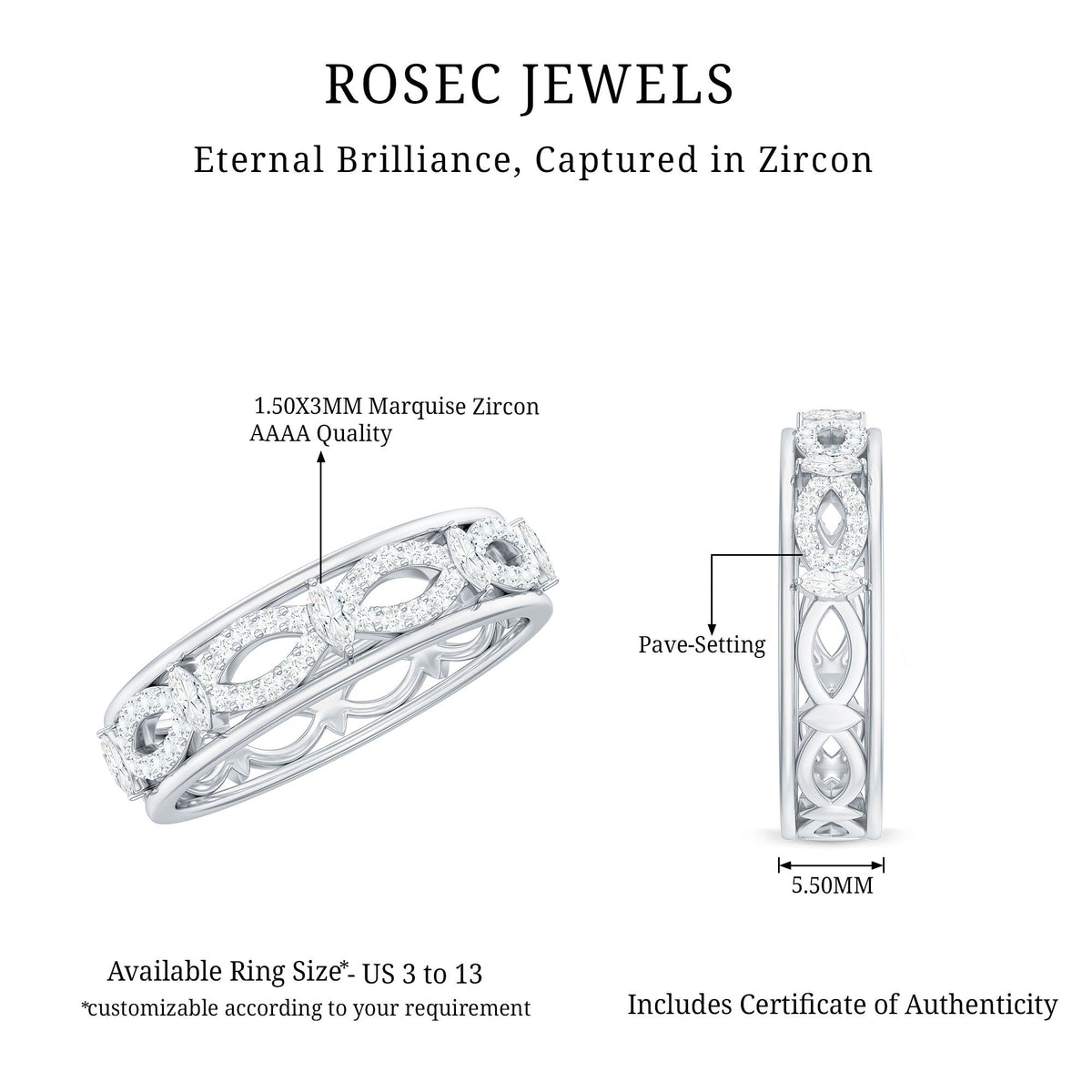 Simulated Diamond Infinity Wedding Band Ring