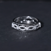 Certified Moissanite Infinity Wedding Band for Her