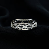 Certified Moissanite Infinity Wedding Band for Her