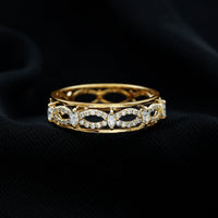 Certified Moissanite Infinity Wedding Band for Her